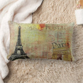 ヴィンテージのパリのテーマの腰神経の枕献立表Postale ランバークッション (ブランケット)