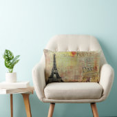 ヴィンテージのパリのテーマの腰神経の枕献立表Postale ランバークッション (椅子)