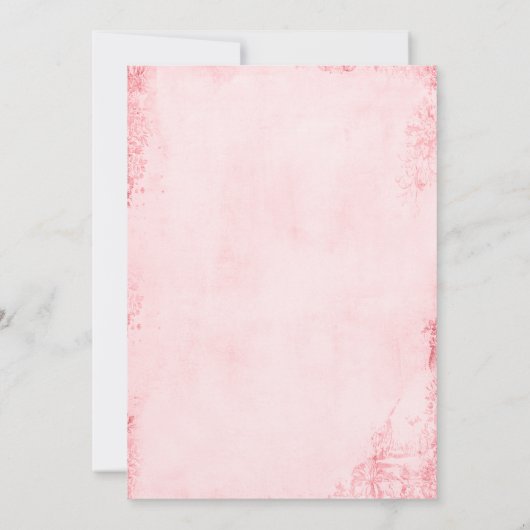 ヴィンテージのパリのピンクのバラの菓子16の誕生日 招待状 (裏面)