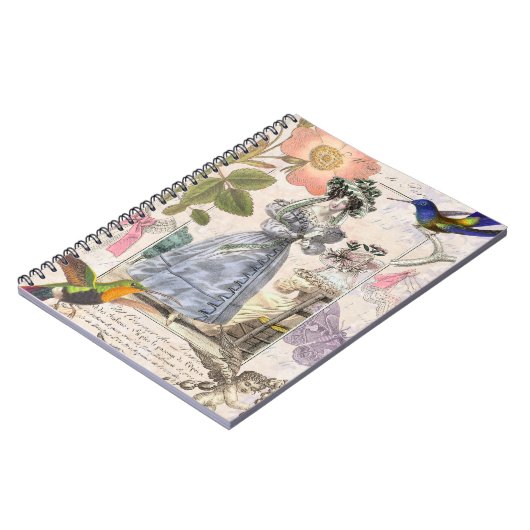 ヴィンテージのパリのファッションのエレガントなコラージュ ノートブック (左側)