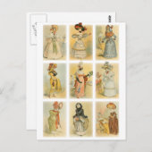 ヴィンテージのパリのファッション(第18および19世紀) ポストカード (正面/裏面)