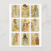 ヴィンテージのパリのファッション(第18および19世紀) ポストカード (正面)