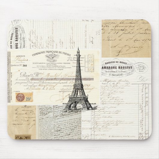 ヴィンテージのパリのフランスのな短命なもののマウスパッド マウスパッド (正面)