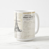 ヴィンテージのパリのフランスのな短命なもののマグ コーヒーマグカップ (正面右)