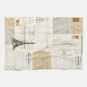 ヴィンテージのパリのフランスのな短命なものの台所タオル キッチンタオル (横)