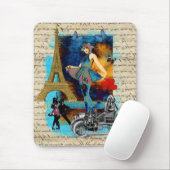 ヴィンテージのパリのロマンチックなコラージュ マウスパッド (マウス)