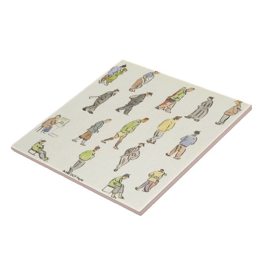 ヴィンテージのパリの人々の装飾的なタイル タイル (側面)