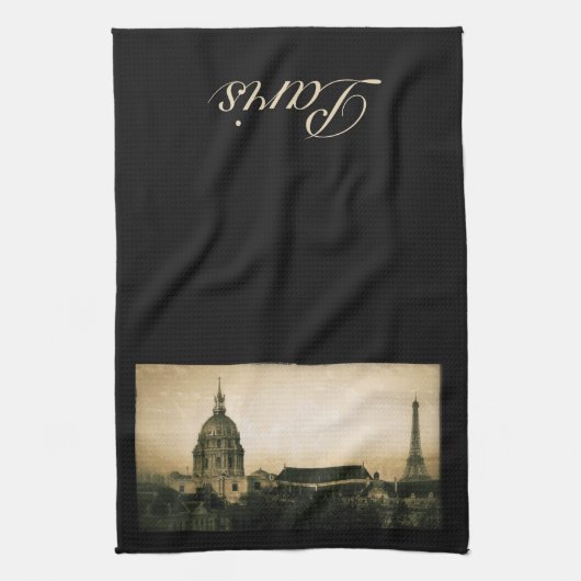ヴィンテージのパリの台所タオル キッチンタオル (縦)