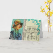 ヴィンテージのパリの挨拶状 カード (黄色い花)