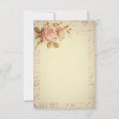 ヴィンテージのパリの消印のシックなバラは感謝していしています サンキューカード (裏面)