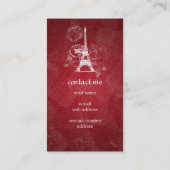 ヴィンテージのパリの郵便はがきの赤 名刺 (裏面)