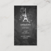 ヴィンテージのパリの郵便はがきの黒 名刺 (裏面)