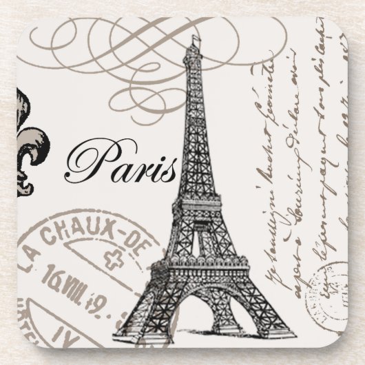 ヴィンテージのパリの…コルクのコースター コースター (正面)