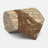 ヴィンテージのパリエッフェル塔の古い新聞 ネクタイ (ロール)