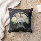 ヴィンテージのパリエッフェル塔の家の装飾の黒板 クッション (ブランケット)