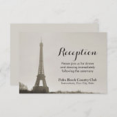ヴィンテージのパリエッフェル塔の結婚披露宴 エンクロージャーカード (正面/裏面)