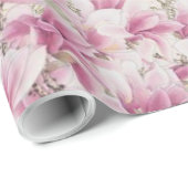 ヴィンテージのパリエッフェル塔の花の芸術のイラストレーション ラッピングペーパー (ロールコーナー)