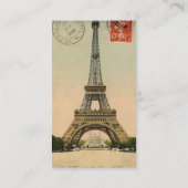 ヴィンテージのパリエッフェル塔の郵便はがきの座席表 プレイスカード (裏面)