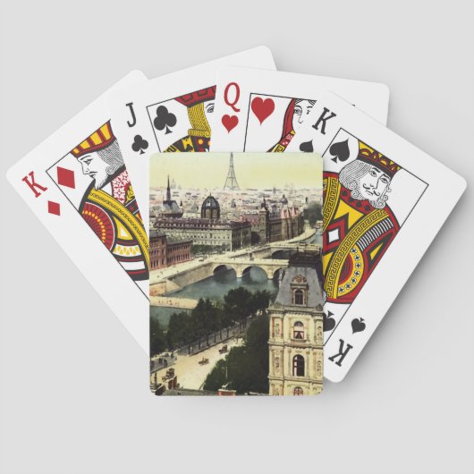 ヴィンテージのパリエッフェル塔場面 トランプ (裏面)