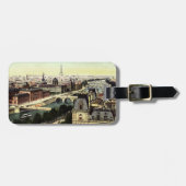 ヴィンテージのパリエッフェル塔場面 ラゲッジタグ (正面横)