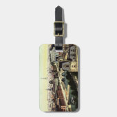 ヴィンテージのパリエッフェル塔場面 ラゲッジタグ (正面縦)