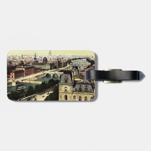 ヴィンテージのパリエッフェル塔場面 ラゲッジタグ (裏面横)