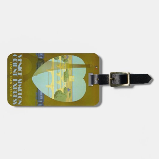 ヴィンテージのパリオリエント急行旅行ポスターラベル ラゲッジタグ (正面横)