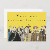 ヴィンテージのパリスタイル アールデコ、ジョージ・バルビエ オーダーメイド ポストカード (正面/裏面)