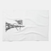 ヴィンテージのパリフランスエッフェル塔のふきん キッチンタオル (横)