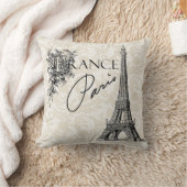 ヴィンテージのパリフランスエッフェル塔の枕 クッション (ブランケット)