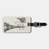 ヴィンテージのパリフランスエッフェル塔の荷物のラベル ラゲッジタグ (正面横)