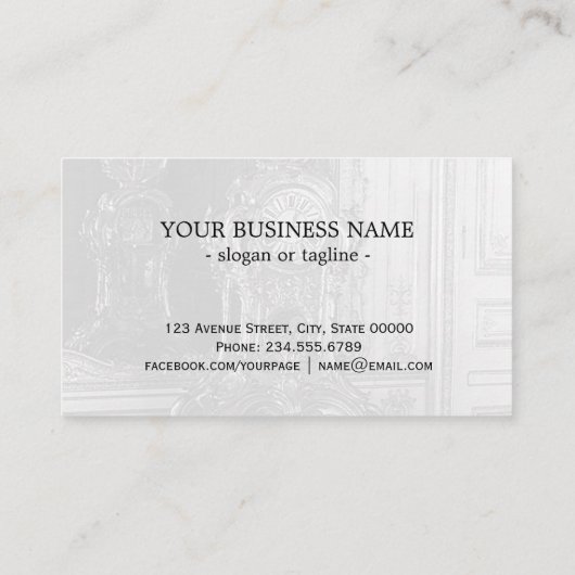 ヴィンテージのパリ宮殿のバーセイルズの天文時計 名刺 (裏面)