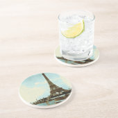 ヴィンテージのパリ水色 コースター (側面)