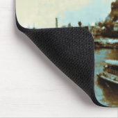 ヴィンテージのパリ水色 マウスパッド (コーナー)