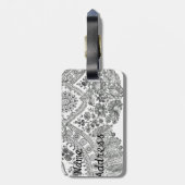 ヴィンテージのパリ水色 ラゲッジタグ (裏面縦)