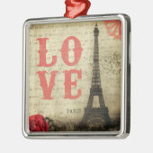 ヴィンテージのパリ|のピンク メタルオーナメント (左)