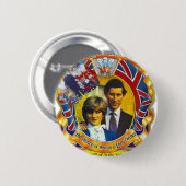 ヴィンテージのパンク80' sroyal結婚のチャールズおよびディディミアム 缶バッジ (正面&裏面)