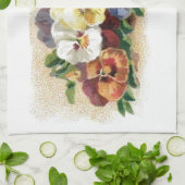 ヴィンテージのパンジーの台所タオル キッチンタオル (折り畳み)