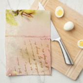 ヴィンテージのパンジーの花の郵便はがき キッチンタオル (四つ折り)