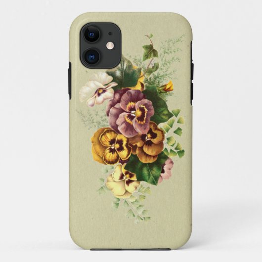 ヴィンテージのパンジーの花束 Case-Mate iPhoneケース (裏面)
