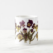 ヴィンテージのパンジー開花、庭の花 コーヒーマグカップ (中央)