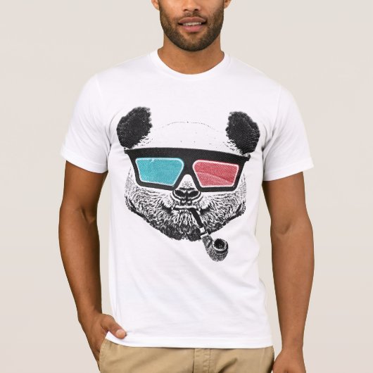 ヴィンテージのパンダの3Dガラス Tシャツ (正面)