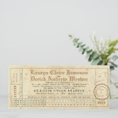 ヴィンテージのパンチカードの茶長さの招待状 招待状 (スタンド正面)