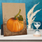 ヴィンテージのパンプキン水彩画アート フォトプラーク (側面)