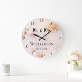 ヴィンテージのパーソナライズで旧式な花のカスタム ラージ壁時計 (ホーム)