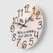 ヴィンテージのパーソナライズで旧式な花のカスタム ラージ壁時計 (傾斜)