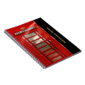 ヴィンテージのパーソナライズなイギリスの赤い電話ボックス ノートブック (右側)