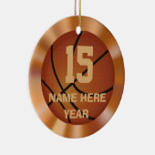 ヴィンテージのパーソナライズなバスケットボールのオーナメント セラミックオーナメント (右)