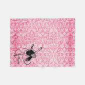 ヴィンテージのパーソナライズなレトロの女性フィギュアスケート フリースブランケット (正面(横))