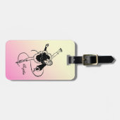 ヴィンテージのパーソナライズなレトロの女性フィギュアスケート ラゲッジタグ (正面横)